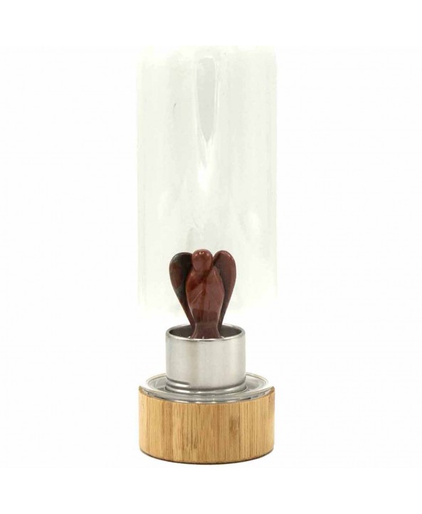 Red Jasper - Angel Crystal Infused Glass Water Bottle