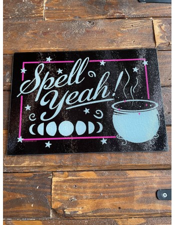 Spell Yeah Glass Chopping Board