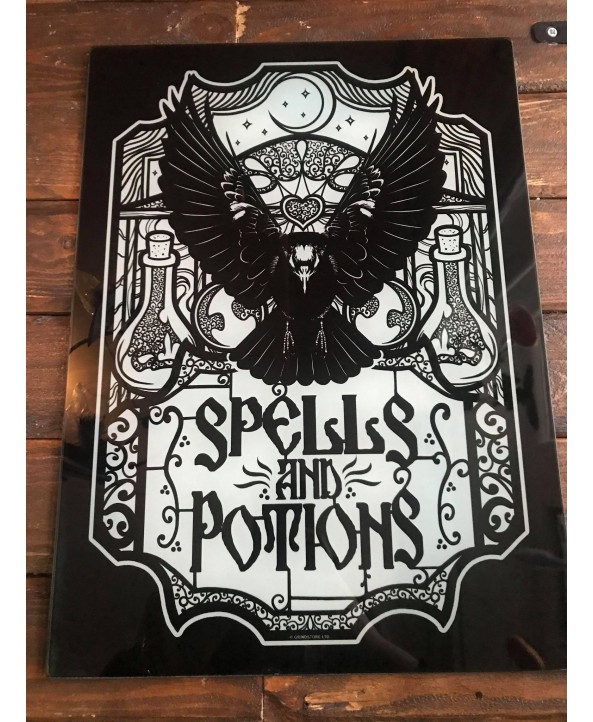 Spells & Potions Glass Chopping Board