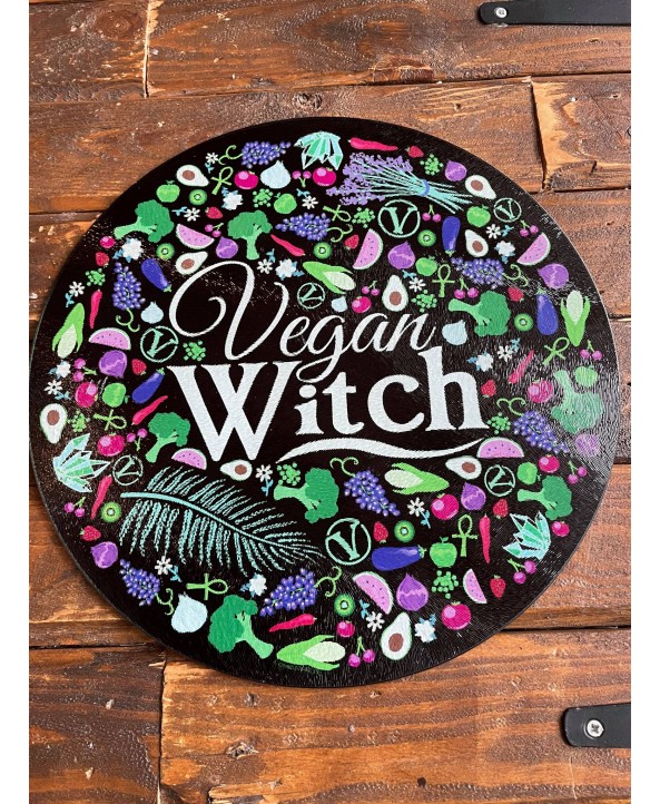 Vegan Witch Glass Chopping Board