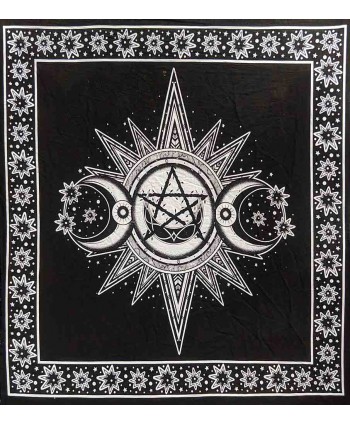 Triple Moon Altar cloth - White