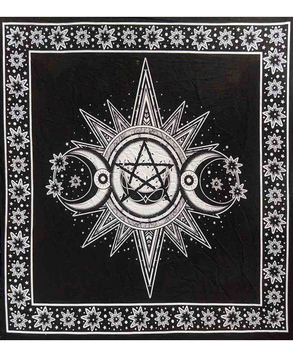 Triple Moon Altar cloth - White