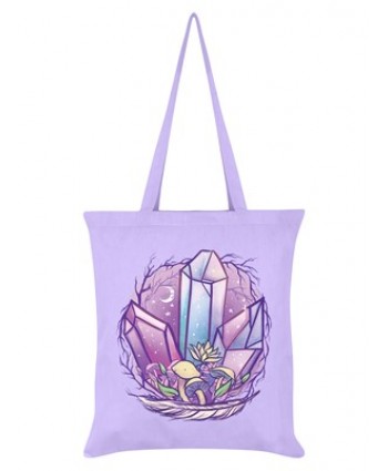 Lilac Crystal Mushroom Tote Bag