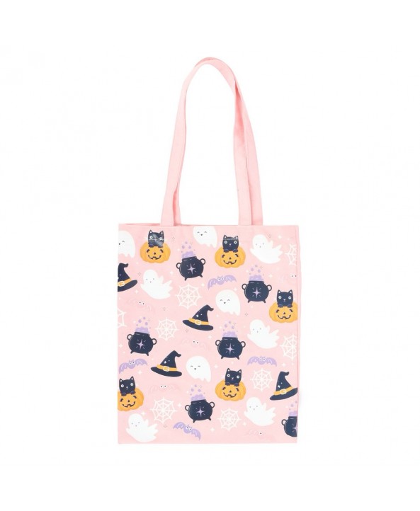 Cute Pink Halloween Print Tote Bag