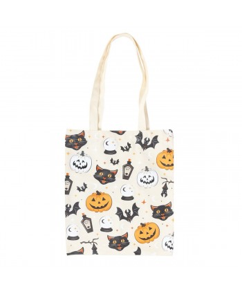 Spooky Cat and Pumpkin Tote Bag