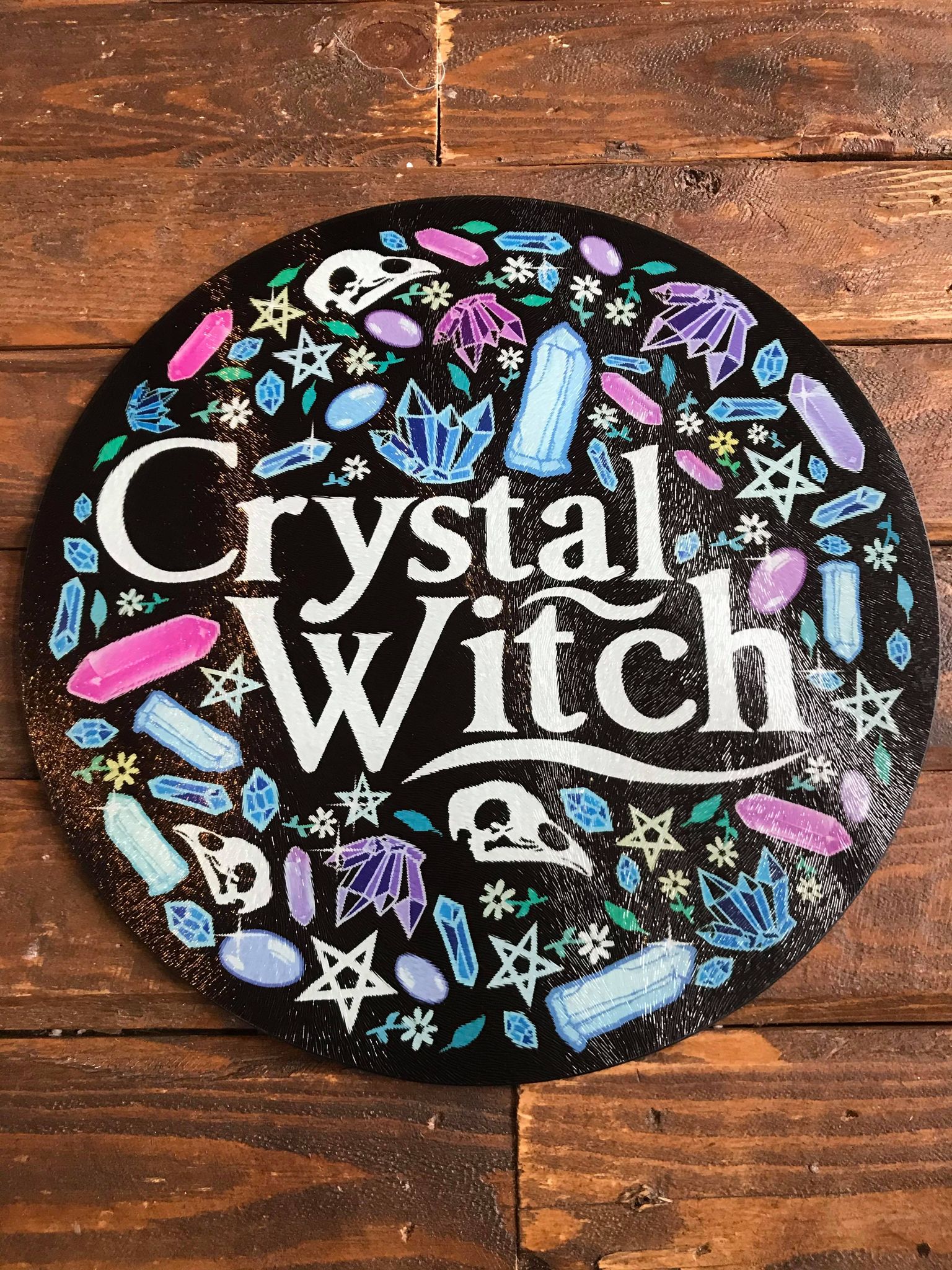 Crystal Witch Glass Chopping Board