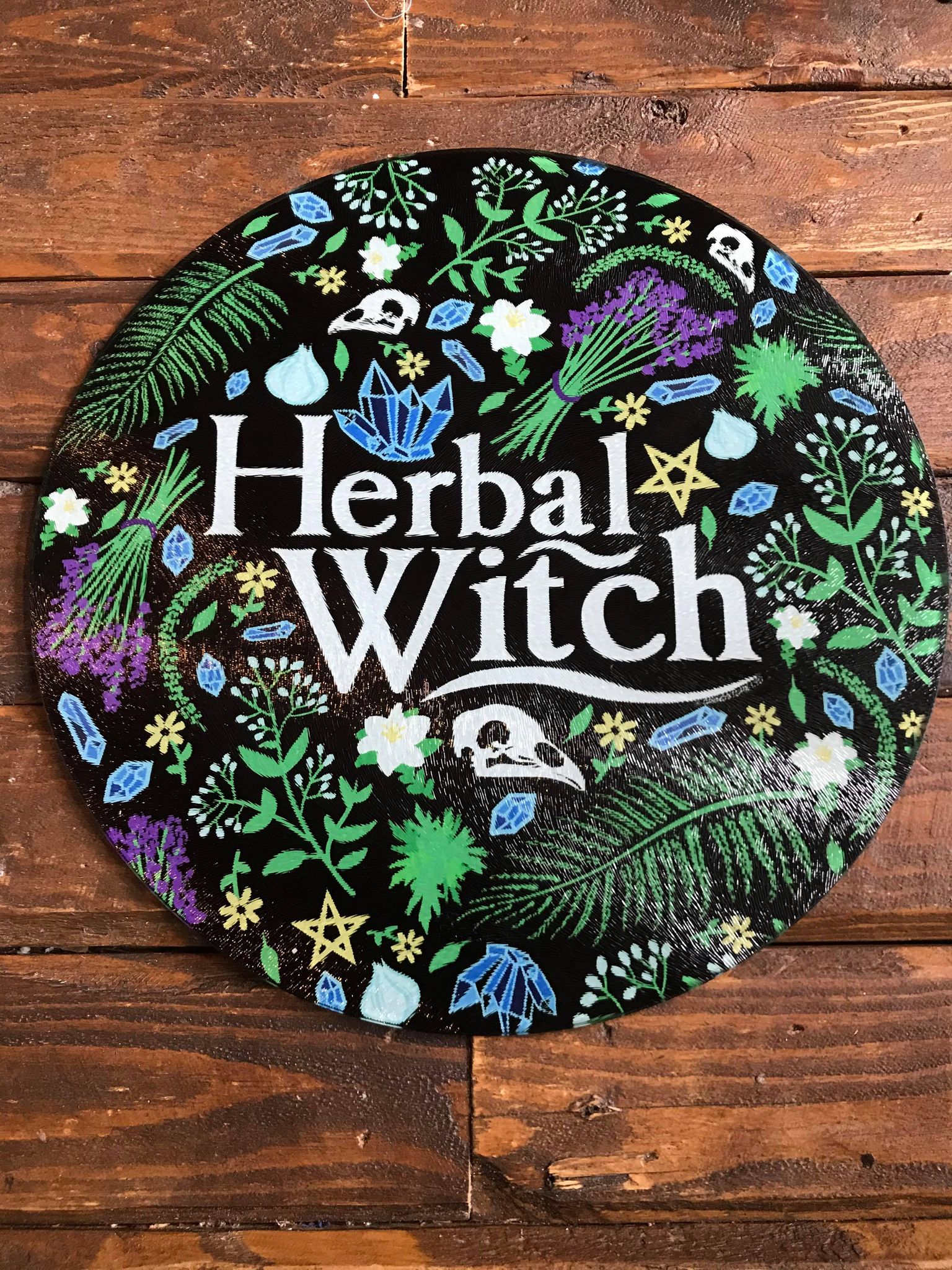 Herbal Witch Glass Chopping Board