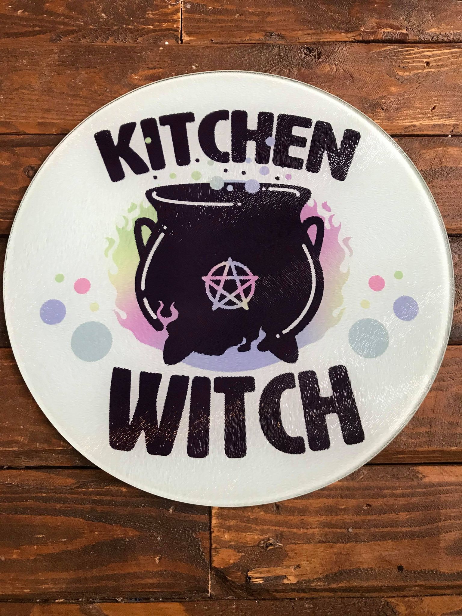 Kitchen Witch Glass Chopping Board