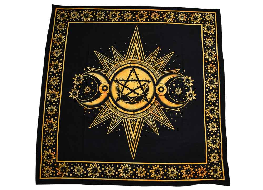 Triple Moon Altar cloth – Gold