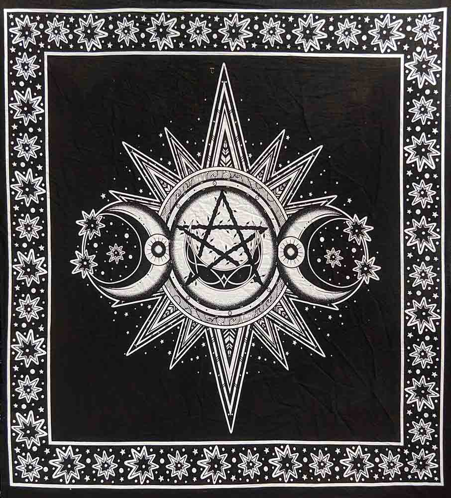 Triple Moon Altar cloth – White