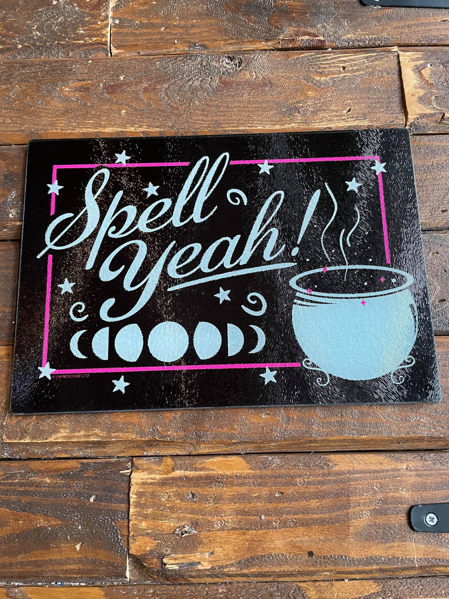 Spell Yeah Glass Chopping Board