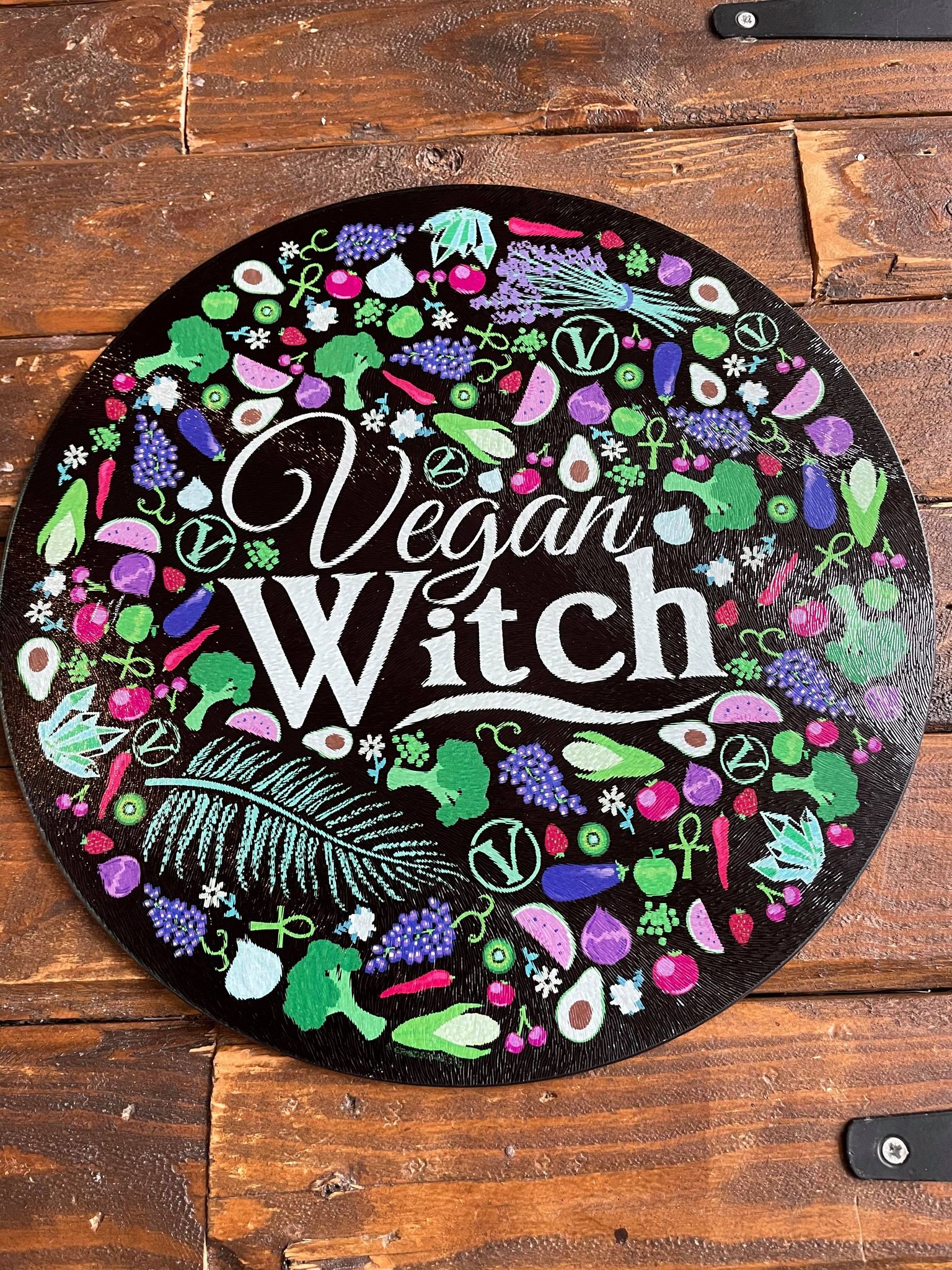 Vegan Witch Glass Chopping Board