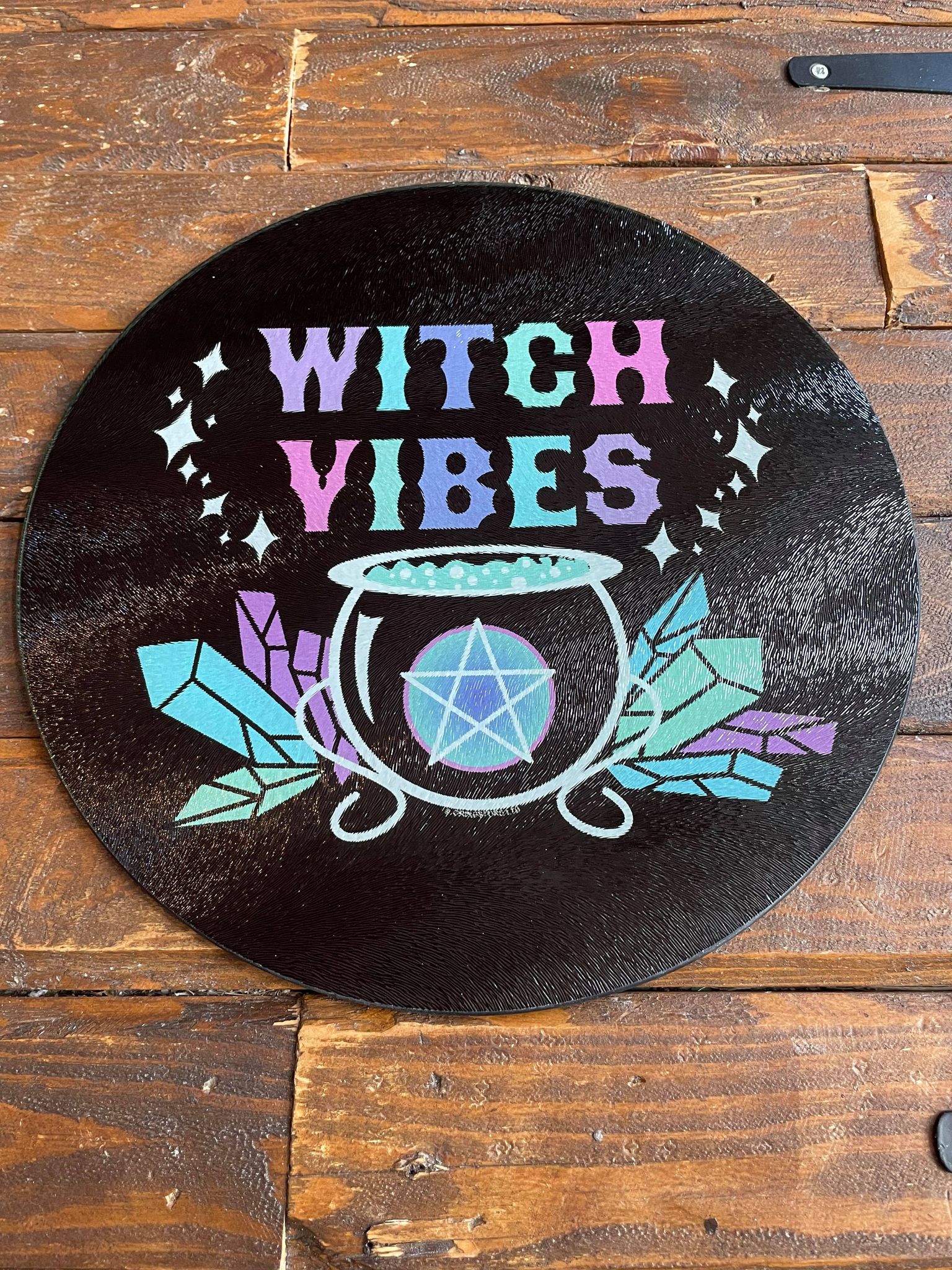 Witch Vibes Glass Chopping Board