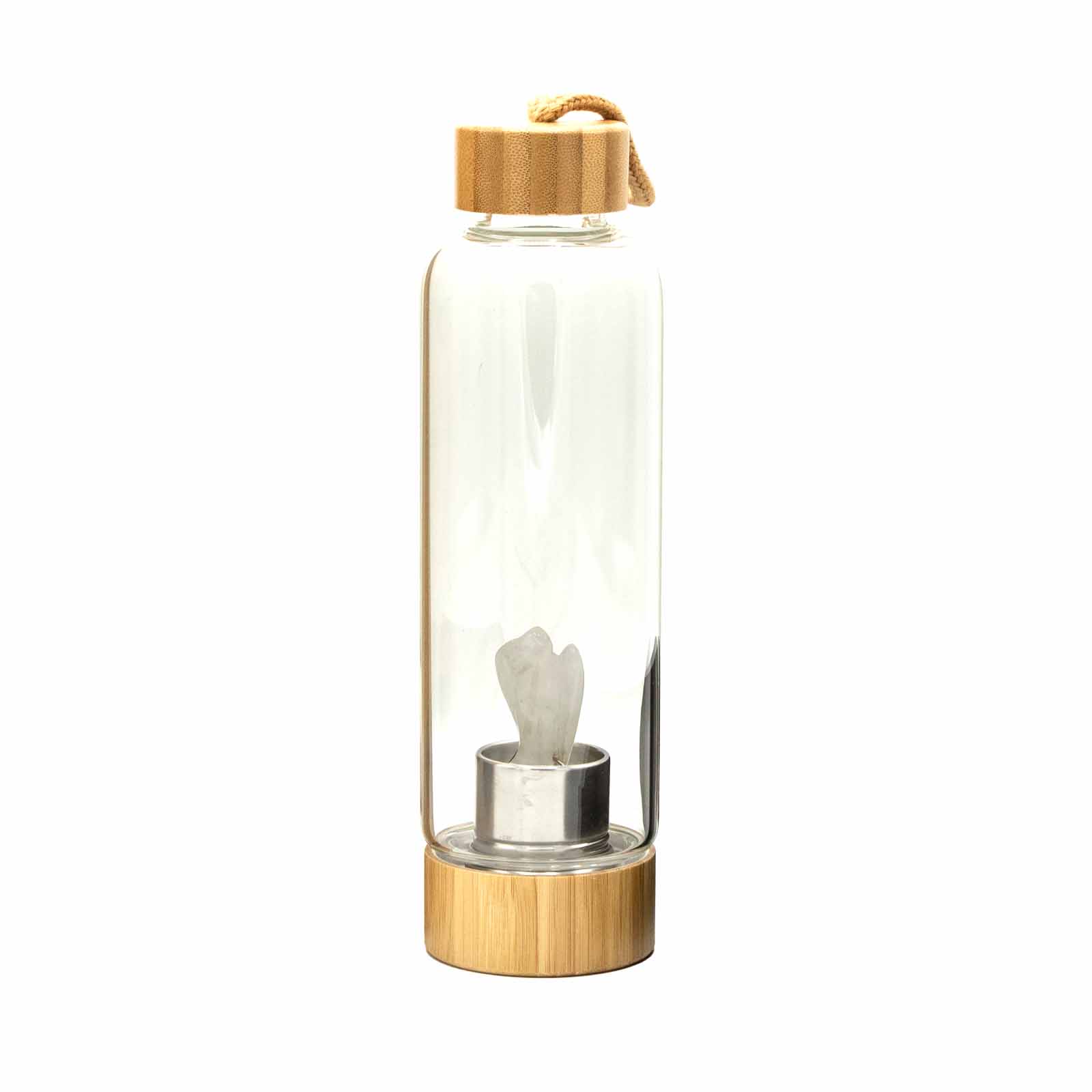 Clear Quartz – Angel Crystal Infused Glass Water Bottle