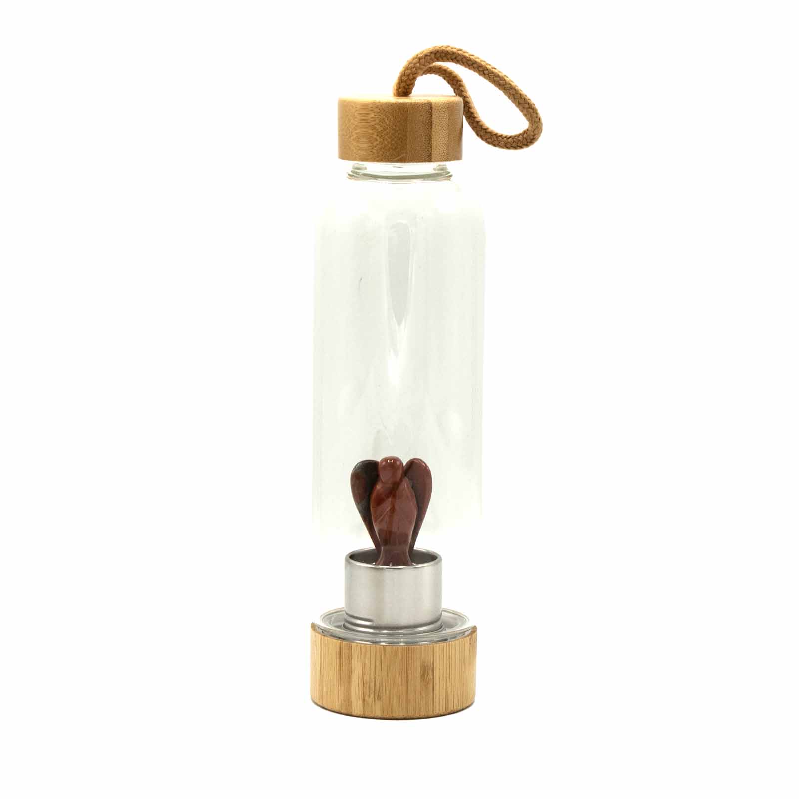 Red Jasper – Angel Crystal Infused Glass Water Bottle