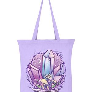 Lilac Crystal Mushroom Tote Bag