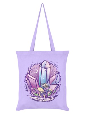 Lilac Crystal Mushroom Tote Bag