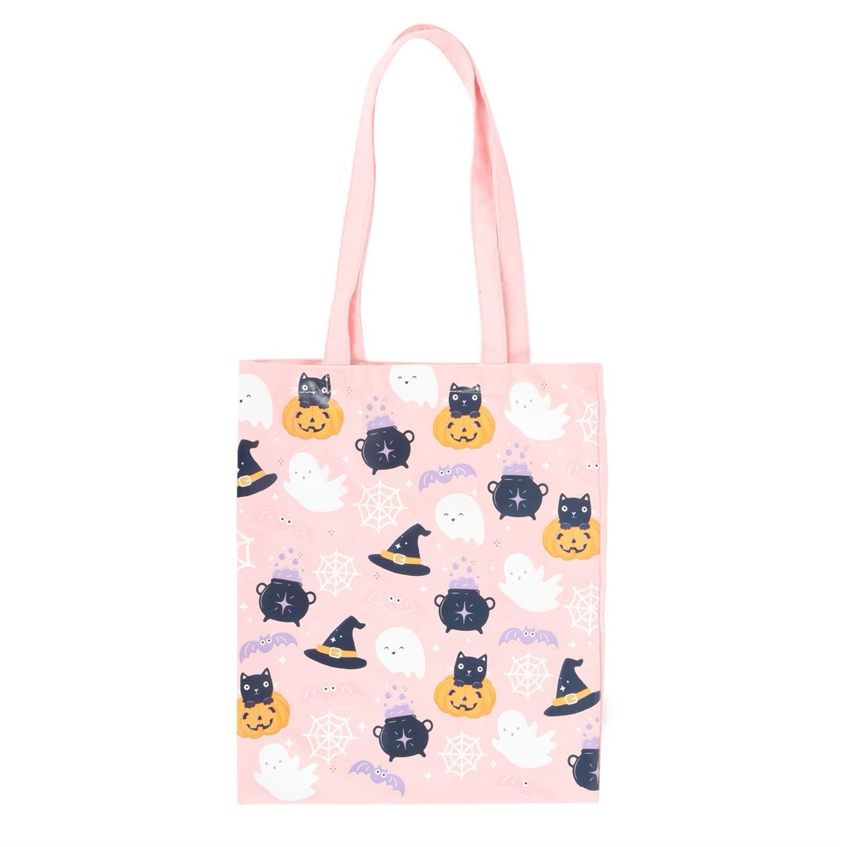Cute Pink Halloween Print Tote Bag