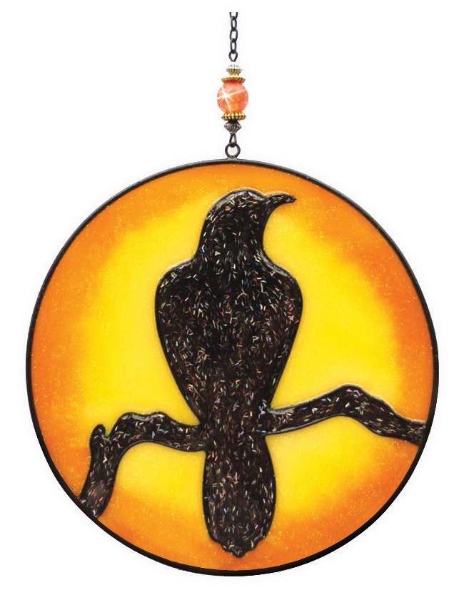 Raven in Moon Light Catcher