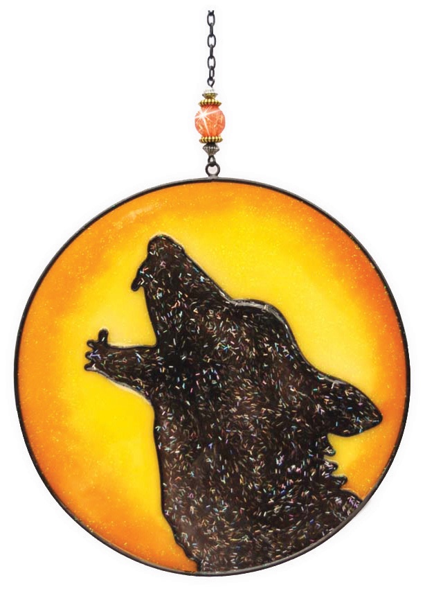 Wolf in Moon Light Catcher