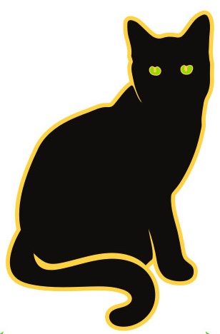 Black Cat Pendle Witch Pin Badge