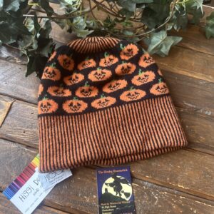 Knitted Pumpkin & Leaf Beanie Hat