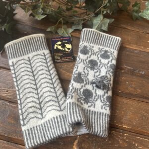 Knitted Spider & Web Fingerless Gloves