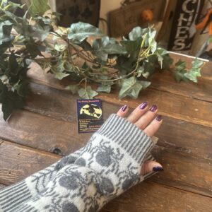 Knitted Spider & Web Fingerless Gloves